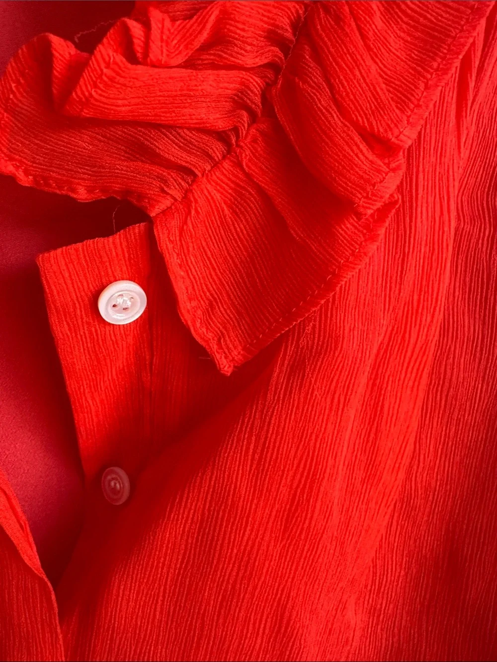 J. Crew Bright Red Ruffle-Neck Sleeveless Camisole